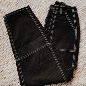 CONTRAST-STICH BLACK & WHITE H&M JEANS